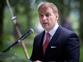 The 14th Premier of Newfoundland and Labrador, Dr. Andrew Furey addresses the audience following the swearing-in ceremony on the grounds of Government House in St. John's on Wednesday, August 19, 2020.