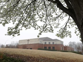 A view of Crabapple First Baptist Church, following the deadly shootings at three day spas, in Alpharetta, near Atlanta, Georgia, U.S., on March 17, 2021.