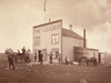 This circa-1885 photo of the original Regina Leader newspaper office was taken by Oliver B. Buell, an American photographer, who photographed the Northwest Rebellion and Louis Riel's trial. The Leader's owner and editor, Nicholas Flood Davin, is centre front, with a top hat and walking stick.
