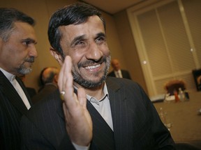 Then-Iranian president Mahmoud Ahmadinejad arrives in Geneva for the Durban Review Conference (Durban II), in 2009.