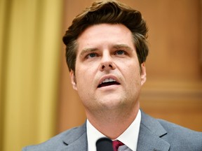 Rep. Matt Gaetz, (R-FL), speaks during a hearing in the Rayburn House office Building on Capitol Hill, in Washington, U.S., July 29, 2020.