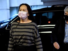 Huawei Technologies Chief Financial Officer Meng Wanzhou arrives at court following a lunch break in Vancouver last December.