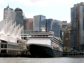 The Holland America Line's Volendam cruise ship is seen docked in Vancouver in a file photo from June 17, 2009.