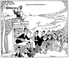 Waiting for the signal from home, published by Theodor Seuss Geisel just at the onset of Japanese-American internment in 1942.