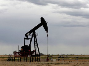 A TORC Oil & Gas pump jack is seen near Granum, Alberta, Canada May 6, 2020.