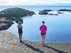 Sharon Stoose introduced her two friends, Madeline Duke and Trish Snozyk to cold-water swimming in Oak Bay, Victoria.