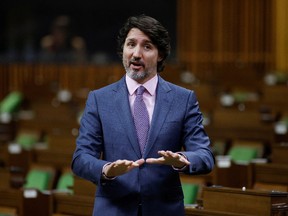 Prime Minister Justin Trudeau speaks during Question Period on February 24, 2021.