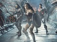 From left, Jason Momoa, Gal Gadot and Ray Fisher in Justice League.