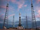A SpaceX rocket used to launch Starlink satellites, which provide internet to rural areas without telecom infrastructure.