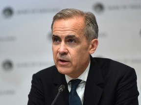 Mark Carney, Governor of the Bank of England (BOE) speaks during a news conference at Bank Of England in London, Britain