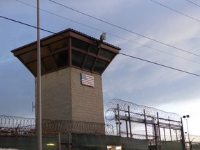 In this file photo taken on October 16, 2018, the main gate at the prison in Guantanamo can be seen at the U.S. Guantanamo Naval Base, Cuba.