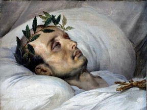 An 1825 painting by Horace Vernet shows the Napoleon on his deathbed. The 200th anniversary of the French emperor's death will be marked on May 5, 2021.