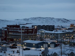 View of downtown Iqaluit at 2 p.m. on Nov. 2020.