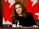 Finance Minister Chrystia Freeland, who said at the start of the Liberal national convention: “I am finance minister and I believe in (child care) because it is a surefire way to drive jobs and economic growth.”
