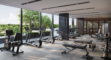 The fitness room at Bayview at The Village. SUPPLIED