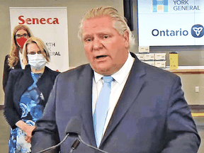 "We have to go in to the hot spots," Ontario Premier Doug Ford said at his COVID-19 briefing on April 6, 2021.