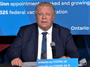 Ontario Premier Doug Ford announces new COVID-19 measures for the province on Wednesday, April 7, 2021.