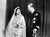 Queen Elizabeth and Prince Philip on their wedding day, Nov. 20, 1947.