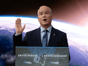 Conservative Leader Erin O'Toole announces his climate change plan in Ottawa on April 15.