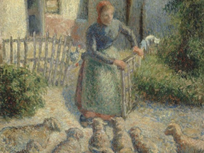 Detail from Camille Pissarro’s La Bergère Rentrant des Moutons (Shepherdess Bringing in Sheep).