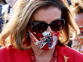 U.S. House Speaker Pelosi at a news conference upon guilty verdicts in trial of former Minneapolis police officer Chauvin, for murder of George Floyd, at the U.S. Capitol