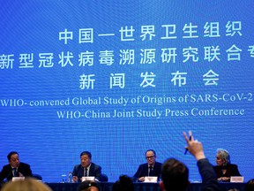 Peter Ben Embarek, a member of the World Health Organization (WHO) team tasked with investigating the origins of the coronavirus disease (COVID-19), attends the WHO-China joint study news conference at a hotel in Wuhan, China on February 9, 2021.