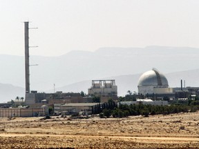 This file picture taken on Sept. 8, 2002 shows a partial view of the Dimona nuclear power plant in the southern Israeli Negev desert.