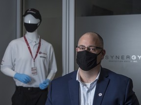 Synergy Protection Group President Paul Katerenchuk at his company's Toronto offices on April 20, 2021.