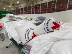 Supplies in the forms of Red Cross blankets, and cots and masks for a new mass COVID vaccination site are already arriving at the St. Thomas-Elgin Memorial arena.