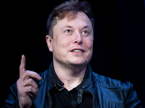 In this file photo Elon Musk, founder of SpaceX, speaks during the Satellite 2020 at the Washington Convention Center on March 9, 2020, in Washington, DC.