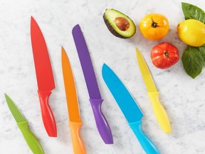 AmazonBasics 12-Piece Coloured Kitchen Knife Set