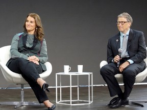 Bill Gates and Melinda Gates at a Bill & Melinda Gates Foundation Goalkeepers event in Manhattan, September 20, 2017.