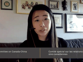 Cherie Wong, executive director of Alliance Canada Hong Kong, testifies before the House of Commons special committee on Canada-China relations on May 31, 2021.