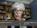 Janet Yale, who headed the Broadcasting and Telecommunications Legislative Review panel, speaks to the Canadian heritage committee on Monday, May 17, 2021.