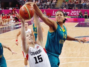 Liz Cambage (R) criticised pictures of Australian Olympic and Paralympic athletes taken at sponsors’ photo-shoots on her Instagram account.