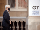 Canada's Foreign Affairs Minister Marc Garneau arrives as G7 foreign ministers meet at Lancaster House in London, Britain, May 5, 2021.