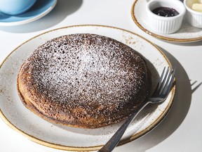 Baked buckwheat pancake with berry compote from Mother Grains