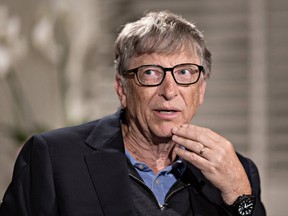 Bill Gates, billionaire and co-chair of the Bill and Melinda Gates Foundation, speaks during a Bloomberg Television interview in Geneva, Switzerland, on Monday, April 17, 2017.