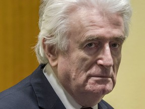 Former Bosnian Serb leader Radovan Karadzic waits to hear on March 20, 2019, in The Hague the final judgment on his role in the bloody conflict that tore his country apart a quarter of a century ago.
