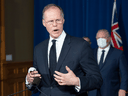 Adalsteinn Brown, co-chair of Ontario's COVID-19 science advisory table, speaks during a briefing at Queen’s Park in Toronto on April 1, 2021.