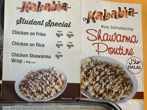 Shawarma poutine on offer at a restaurant in Toronto.