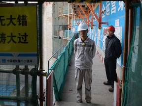 Workers at the joint Sino-French Taishan Nuclear Power Station outside the city of Taishan in Guangdong province on December 8, 2013.