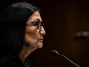 U.S. Secretary of Interior Deb Haaland testifies before the Senate Appropriations Subcommittee on Interior, Environment, and Related Agencies on Capitol Hill on June 16, 2021 in Washington, DC.