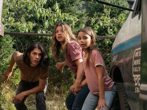 From left, Lucius Hoyos, Gina Rodriguez and Ariana Greenblatt in Awake.