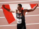 “This is the time to go out there and make sure that everything is clicking and everything is in sync,” Canada's Andre De Grasse, pictured in 2019, says of his pre-Olympic tune-up races.