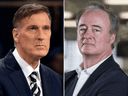 People's Party of Canada leader Maxime Bernier, left, alleges Warren Kinsella, a well-known columnist, author and consultant, repeatedly branded him as a racist on social media and blog posts before, during and after the 2019 federal election.