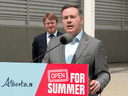Alberta Premier Jason Kenney and Minister of Health Tyler Shandro update Albertans on a new lottery to help encourage everyone to get full COVID-19 vaccinations, June 14, 2021.