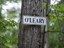 A sign indicates the location of the cottage belonging to Kevin and Linda O’Leary on Lake Joseph in Ontario.