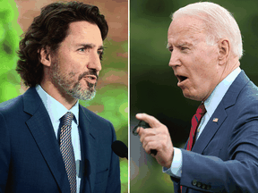 Prime Minister Justin Trudeau an U.S. President Joe Biden.