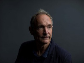 World Wide Web founder Tim Berners-Lee poses for a photograph following a speech at the Mozilla Festival 2018 in London, Britain October 27, 2018.